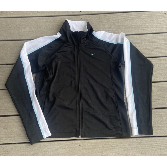 Y2K Nike Women’s XL Track Set Jacket Capri Pants Black White Blue Vintage - Picture 2 of 16